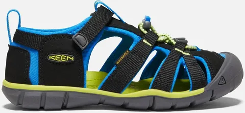 KEEN Seacamp 2 Cnx Unisex Kinder Sandalen - Schwarz Black Brilliant Blue, 24 EU - Wanderschuhe für Kinder mit wasserabweisendem Obermaterial und abriebfester Gummi-Außensohle für sicheren Halt in und außerhalb des Wassers.