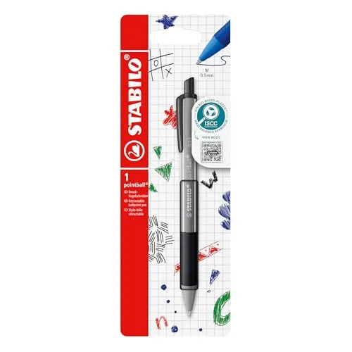 STABILO - Druck-Kugelschreiber - pointball colorful - Einzelstift - dunkelgrau