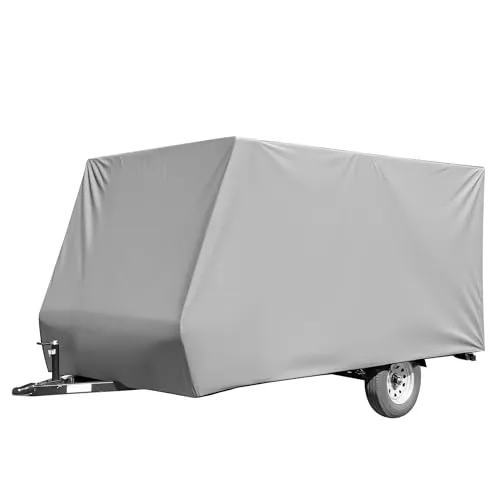 Wiltec Wohnwagen Schutzhülle Größe M - Campingmöbel - Optimaler Schutz für Ihren Wohnwagen vor Feuchtigkeit, UV-Strahlen und Schmutz mit atmungsaktivem Design für Schimmelvermeidung.