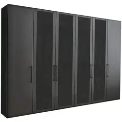 Novel Drehtürenschrank, Graphit, Glas, Holzwerkstoff, 8 Fächer, 300x236x58 cm, in verschiedenen Größen erhältlich, Holzdekoren Typenauswahl, individuell planbar, Schlafzimmer, Kleiderschränke, Drehtürenschränke