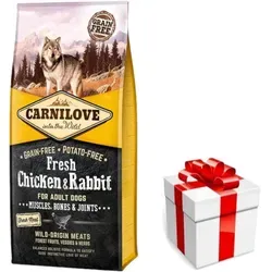 Carnilove Fresh Chicken Kaninchen Adult 12 kg - Getreidefreies Hundefutter - Hundefutter ohne Getreide und Kartoffeln, ideal für alle Rassen, mit frischem Fleisch für eine gesunde Ernährung.