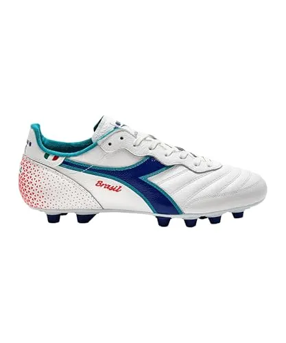 Diadora Brasil OG FG FD0953 Fußballschuh in Weiß-Blau, Größe 43 - Hochwertiger Fußballschuh von Diadora, ideal für den Platz. Robuste Laufsohle aus speziellem Material sorgt für optimalen Halt und besten Komfort beim Spiel.