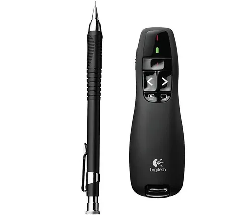 Logitech Presenter R400 - Wireless Presenter mit rotem Laserpointer, 15 Meter Reichweite, inkl. Reise-Etui und 3 Jahre Garantie