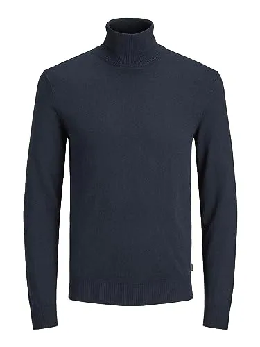 JACK&JONES Essentials Herren Navy Blazer Knit High Neck - Stylischer Rollkragenpullover für Herren, ideal für schicke Anlässe oder lässige Outfits, aus hochwertigem Material für optimalen Tragekomfort.