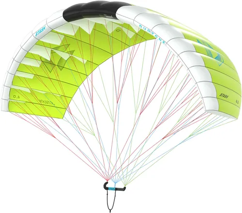 DUOTONE STASH Parawing 2026 lime/white - 4,8 - Vielseitiger Single-Skin Parawing für Kitesurfing mit verbesserter Flugstabilität und intuitivem Handling. Kompakt und leicht, ideal für verschiedene Windbedingungen. Perfekt für Anfänger und Fortgeschrittene.