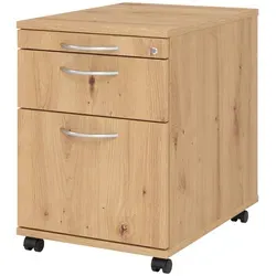 bümö Rollcontainer aus Wildeiche, 3 Schubladen - Büroschränke mit 3 Schubladen für optimalen Stauraum, inklusive Hängeregistratur und abschließbar. Ideal für effizientes Arbeiten im Büro.