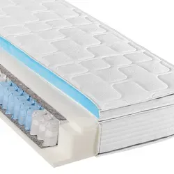 BeCo Federkernmatratze Diamant Plus 80 x 200 cm - Hochwertige Taschenfederkern-Matratze mit 26 cm Luxushöhe und fest integriertem Gelschaum-Topper für optimalen Komfort und Anti-Rutsch-Effekt.