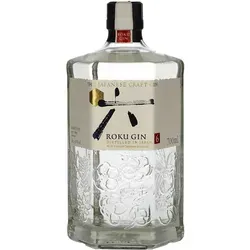 Roku Gin The Japanese Craft Gin 43% Vol 0.700 l - Komplexes Geschmacksprofil mit Kirschblüten und Zimtrinde, ideal für Gin-Liebhaber