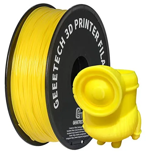 GEEETECH Filament PLA 1.75mm für 3D Drucker 1kg Spool, Gelb