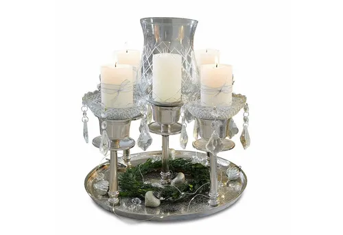 Mirabeau Kerzenständer Kerzenhalter Shaws silber/klar