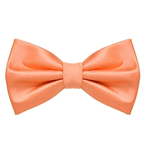 MASADA Herren Fliege Apricot Seidenlook, stufenlos verstellbar, handgefertigt, Hakenverschluss - 12 x 6 cm 100% Polyester