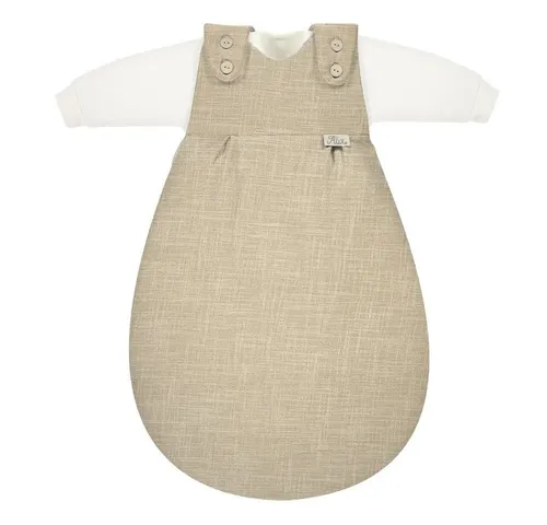 Alvi Schlafsack Slub Muslin, beige - Babyschlafsäcke aus 100% Baumwolle, weich und atmungsaktiv für einen gesunden Schlaf. Öko-Tex Standard 100 geprüft, ideal für empfindliche Babyhaut.