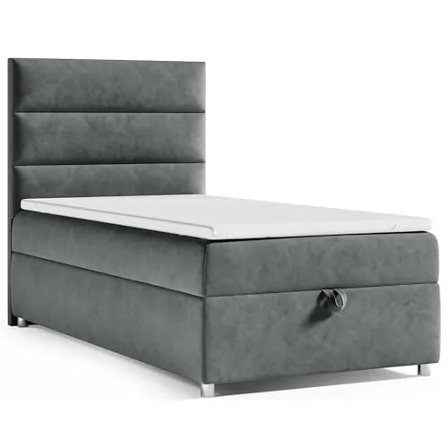 Best For Home Boxspringbett Trinity K4-Single mit Bettkasten - Bequemes Boxspringbett mit Bettkasten für optimalen Stauraum, inkl. Bonellfederkernmatratze und Topper für erholsamen Schlaf. Ideal für Ihr Schlafzimmer!