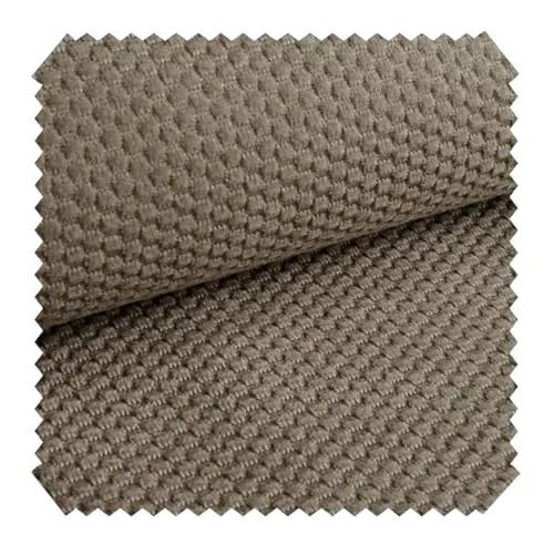 novely® MAKAO Velours Polsterstoff mit Kachel-Optik - Weicher Möbelstoff mit Wabenmuster - Pflegeleichte Meterware 1lfm | Farbe: 03 Hellbraun