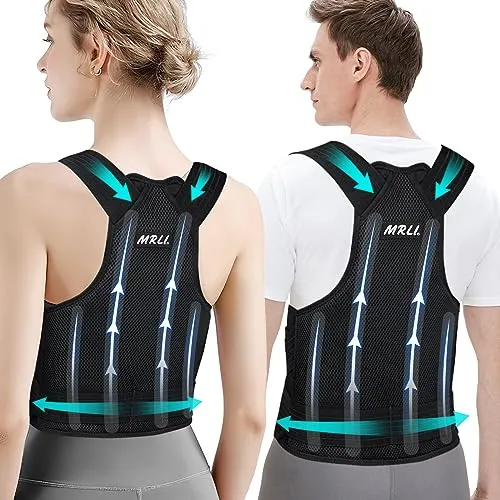 Rückenstützgürtel Rücken Geradehalter Haltungskorrektur Damen: Verstellbare Haltung Korrektur Gurt für herren - Atmungsaktive Back Posture Corrector - Verstellbare Gerade Haltungstrainer Schwarz XL