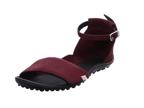 leguano jara Barfußschuhe Sandale bordeaux - Gr. 39 - Wanderschuhe für Damen, ultrabequeme Barfußsandale mit verstellbarem Klettverschluss und flexibler, rutschfester Sohle für optimale Bewegungsfreiheit.
