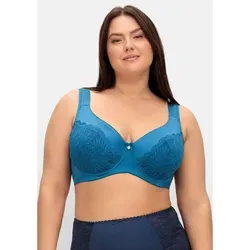 Sheego Bügel-BH Große Größen aus floraler Spitze, mit Seitenstützen blau 115