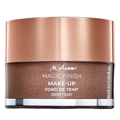 M. Asam MAGIC FINISH Make-up Mousse Deep Teint (30ml) – 4-in-1 Lösung für einen makellosen Teint - Make-up, das als Primer, Puder, Concealer und Makeup fungiert. Kaschiert Rötungen und Fältchen, sorgt für einen mattierten Teint und ist ideal für dunklere Hauttypen.