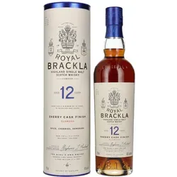 Royal Brackla 12 Years Old Oloroso Sherry Cask Finish - Whisky mit 46% Vol., gereift in Oloroso Sherryfässern, präsentiert in einer eleganten Geschenkbox – ideal für Genießer und besondere Anlässe.