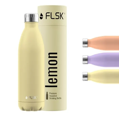 FLSK Trinkflasche – Premium Edelstahl Thermosflasche 750 ml - Thermosflasche aus Edelstahl, 100 % auslaufsicher und kohlensäuregeeignet, hält Getränke bis zu 24 Stunden kalt und 18 Stunden heiß – ideal für jeden Lifestyle.