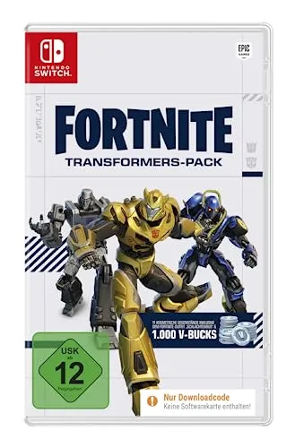 Fortnite - Transformers Pack für Nintendo Switch - Switch Action Spiel mit 3 einzigartigen Outfits, 3 Rücken-Accessoires, 3 Spitzhacken und 1.000 V-Bucks! Verwandle deinen Charakter und kämpfe in Fortnite mit Freunden.