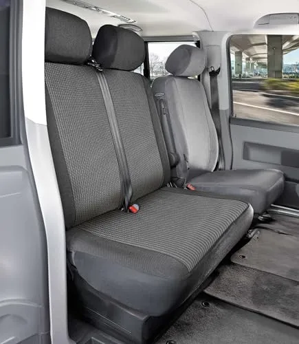 WALSER Performer Doppelbank 2. Reihe - Universal Autositzbezüge aus hochwertigem Jacquard-Material, scheuerfest und einfach zu montieren. Ideal für optimalen Schutz vor Verschmutzung und passend für alle Autositze mit Seitenairbag.