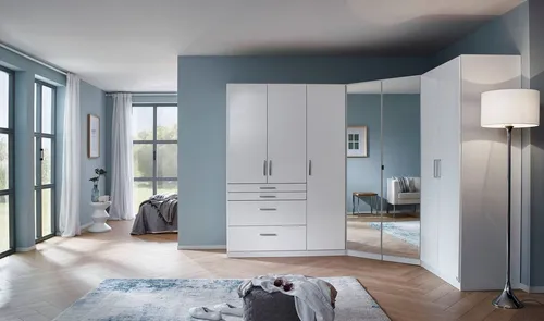 Schrank-Set RAUCH "Kleiderschrank Garderobe Eckschrank HOMBURG" - Kleiderschränke mit viel Stauraum, inklusive oberem Schubkasten mit Einteilung, gefertigt aus pflegeleichtem Holzwerkstoff, Made in Germany.