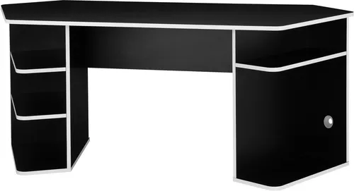 INOSIGN Gamingtisch Game, 180 cm schwarz - Computermöbel mit asymmetrischem Design, ideal für Gamer. Ausgestattet mit 5 Fächern und kratzfester, wasserabweisender Oberfläche für langlebigen Spaß.