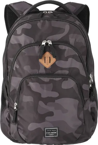 travelite Rucksack Melange Backpack, Tarnmuster - Rucksacktaschen mit gepolstertem Laptopfach für Geräte bis 28 x 36 cm, atmungsaktive Schultergurte und stylisches Tarnmuster – ideal für Freizeit und Schule.