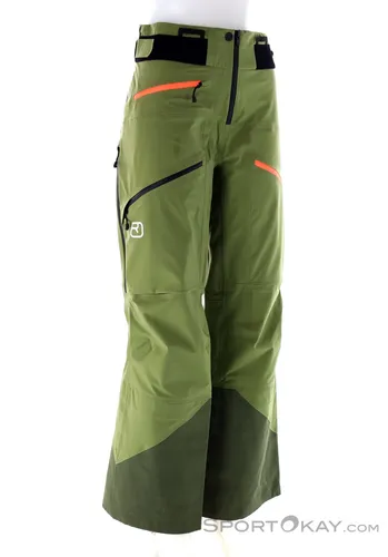 Ortovox 3L Deep Shell Damen Tourenhose - Oliv Dunkelgrün, Größe L - Wanderhosen für Damen, wasserdicht und atmungsaktiv, ideal für anspruchsvolle Touren in den Bergen.