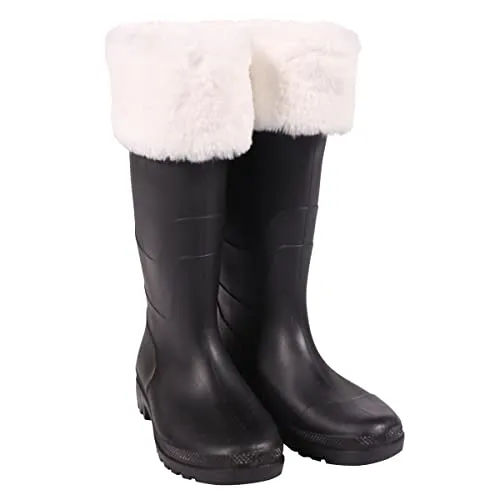 Panelize Nikolausstiefel - Weihnachtsmannstiefel schwarz mit Fellrand (Größe 45), ideal für festliche Anlässe und Weihnachtsfeiern