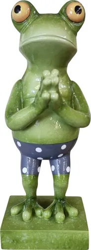 Bunte Dekofigur Frosch stehend 30 cm - Charmante Gartendeko in Frosch-Design, ideal für jeden Garten. Mit lebendigen Farben bringt diese Dekofigur Freude und Stil in Ihre Außenbereiche.