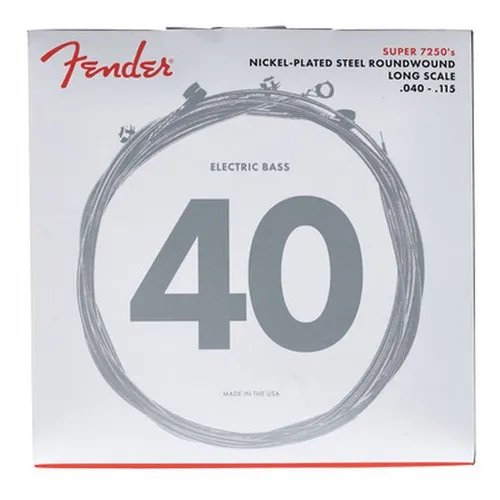 FENDER 7250 Bass Saiten, Long Scale - Gitarren- & Bass-Zubehör: Hochwertige Nickel Plated Steel Saiten für Bässe, ideal für kraftvollen Klang und lange Lebensdauer.