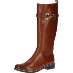 CAPRICE Damen Stiefel aus Leder, Gr. 36, cognac - Eleganter Lederstiefel mit zeitlosem Design und bequemen Blockabsatz. Ideal für vielseitige Kombinationen zu Kleidern, Röcken oder Hosen.
