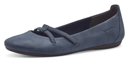 Tamaris Damen Klassische Ballerinas - Elegante Slip-Ons mit TOUCHit-Fußbett - Damen-Ballerinas aus Leder mit Comfort Lining und rutschfester Synthetiksohle. Ideal für stilvolle Auftritte im Alltag oder bei besonderen Anlässen.