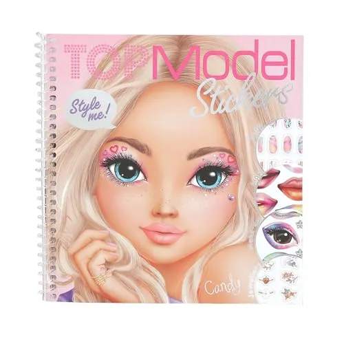 Depesche 13984 TOPModel Face Dress Me Up - Stickerbuch mit 24 Seiten Model Portraits zum Verzieren, inkl. 7 Seiten Accessoire Sticker