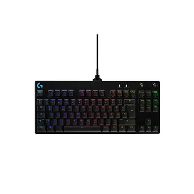 Pro RGB-LED Gaming Tastatur USB (Schwarz) - Mechanische Tenkeyless Tastatur mit LIGHTSYNC RGB, abnehmbares Micro-USB-Kabel und GX Blue Clicky Switches für optimales Gaming-Erlebnis