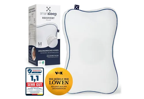 smartsleep® Nackenkissen Recovery Pillow – Ergonomisches Kopfkissen mit Memory Foam - Ergonomisches Nackenkissen für Rücken- und Seitenschläfer, passt sich optimal an Kopf und Nacken an und sorgt für einen entspannten Liegekomfort.