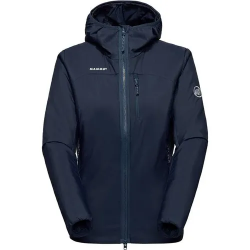 Mammut Rime IN Hooded Jacket Women marine (5118) XL - Freeski Jacke für Damen mit innovativer Mammut LOOPINSULATION aus recyceltem Material für optimale Wärme und Bewegungsfreiheit. Extrem leicht, wind- und wasserabweisend, ideal für Outdoor-Abenteuer.