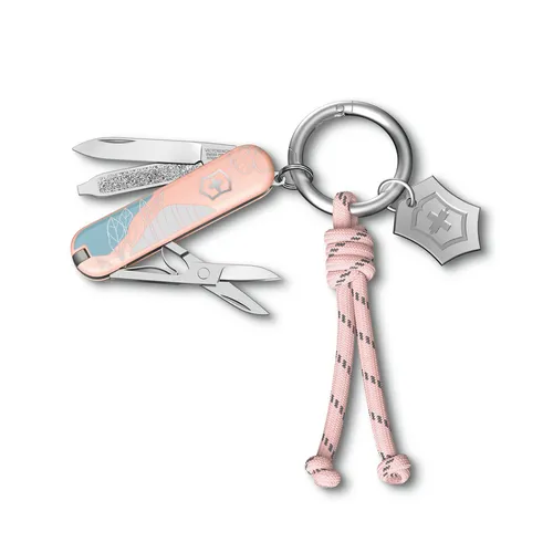 VICTORINOX Taschenmesser Classic SD - 7 Funktionen, Swiss Made, Paris Style (Rosa, Blau) - Multitools für Frauen: Das kompakte Taschenmesser vereint 7 Funktionen in einem eleganten Design und ist der perfekte Begleiter für Alltag und Abenteuer.