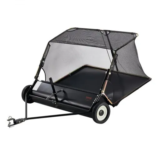 VEVOR 132cm Rasenkehrer - Aufsitzmäher für effizientes Kehren - Rasenmäher-Zubehör mit einer Kehrbreite von 132 cm, ideal für große Flächen. Leicht zu bedienen und mit einer Trichterkapazität von 26 Kubikfuß für müheloses Laubkehren.