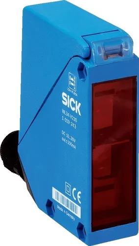 Sick Reflexionslichtschranke WL34-V240 - Kompakte Reflexionslichtschranke mit Doppellinse, NPN/PNP Schaltausgang, IP67 Schutzart und einem beeindruckenden Schaltabstand von bis zu 22.000 mm, ideal für präzise Objekterkennung.