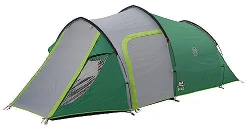 Coleman Chimney Rock 3 Plus Tunnelzelt für 3 Personen - Tunnelzelt für 3 Personen mit patentierter BlackOut Bedroom Technologie für erholsamen Schlaf und großzügigem Stauraum, ideal für Camping-Ausflüge.