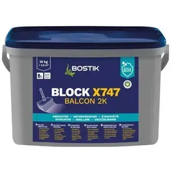 Bostik Block X747 Balcon 2K Balkonabdichtung 10Kg Eimer - Baumaterial: Zweikomponentige, flexible Wasser- und Feuchtigkeitssperre, ideal für Balkone und Terrassen, schützt zuverlässig vor Feuchtigkeit und Rissen.