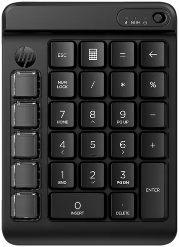 HP 435 Tastenfeld - 9 programmierbare Tasten, kabellos mit Bluetooth 5.3, spritzwasserbeständig und austauschbare Tastenkappen