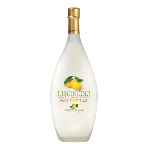 Bottega LIMONCINO Crema di Limoni di Sicilia 15% Vol. 0,5l - Cremiger Likör mit intensivem Zitronenaroma, hergestellt aus sizilianischen Zitronenschalen und zarter Milchcreme. Ideal für besondere Anlässe und zum Genießen pur oder in Cocktails.