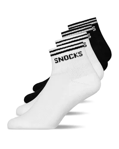 Snocks Retro Sneaker Socken (4 Paar) - Knöchelsocken aus Bio Baumwolle für Herren & Damen - Damen-Socken: Hochwertige Bio-Baumwolle sorgt für ein angenehmes Tragegefühl und das auffällige Retro Design wertet jedes Outfit auf.