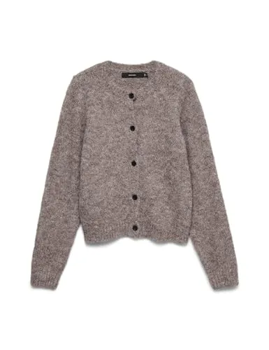 Vero Moda Strickjacke VMNOVAH LS O-NECK BUTTON CARDI GA NOOS - Modische Cardigan für Damen, elastischer Strickstoff sorgt für hohen Tragekomfort und Wärme, ideal für Freizeit und schicke Anlässe.