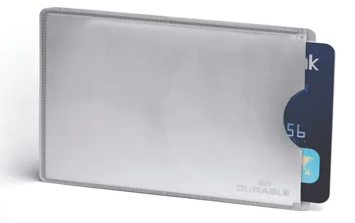 DURABLE Visitenkarten Kreditkartenhülle RFID SECURE - Visitenkartenhülle zum Schutz vor unbefugtem Auslesen, ideal für sichere Aufbewahrung Ihrer persönlichen Daten.