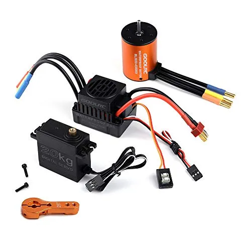 GoolRC Combo Set 3650 4300KV Motor 60 Brushless ESC 20kg Servo mit 25T Servoarm für 1/10 RC Car Truck Offroad